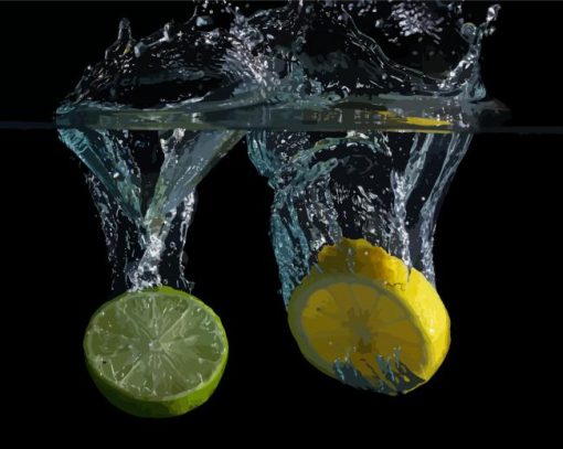 Lemons And Limes In Water paint by number