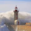 Lighthouse Storm At Sea paint by number