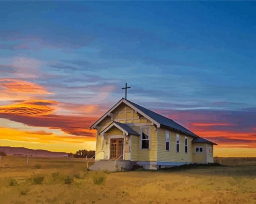 Little Country Church Paint by number