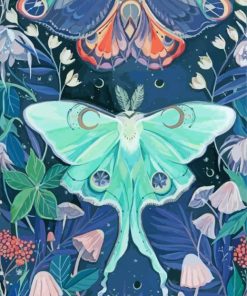 Luna Moth Art paint by number