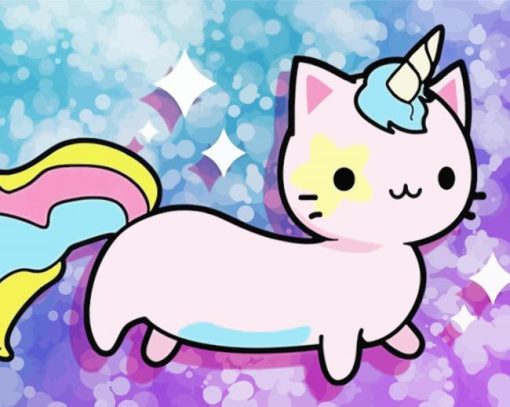 Magical Unicorn Cat paint by number