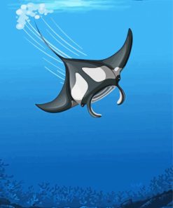 Manta Ray Fish paint by number