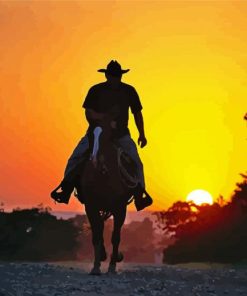 Marlboro Man Silhouette paint by number