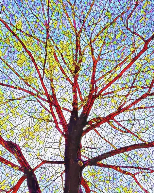 Mosaic Tree Art paint by number