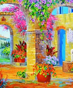 Old Town Floral Arch paint by number