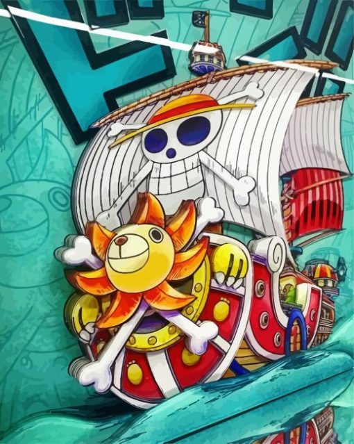 One Piece Thousand And Sunny Ship paint by number