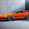 Orange Corvette ZR1 paint by number