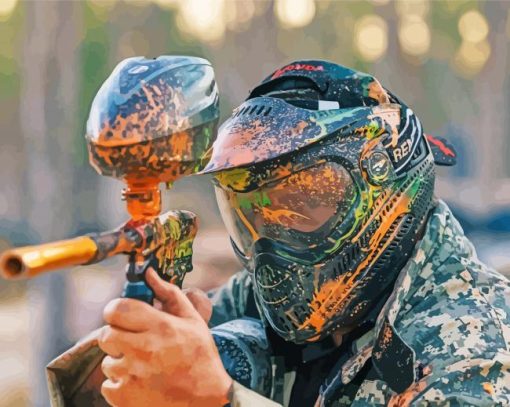 Paintball paint by number