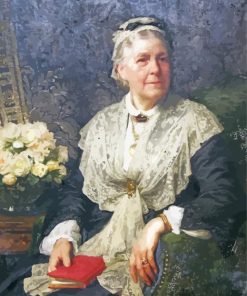 Portrait Of A Lady In A Lace Edged Dress By Frank Dicksee paint by number