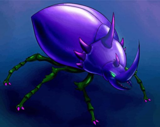 Purple Beetle Art paint by number