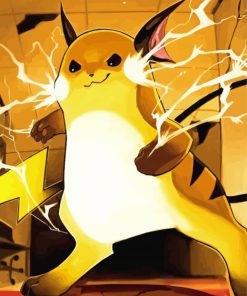 Raichu Pokemon paint by number