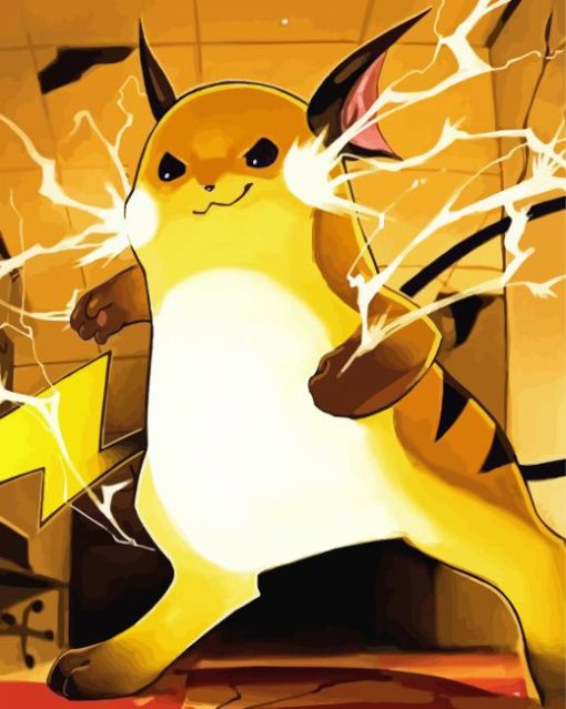 Raichu Pokemon paint by number