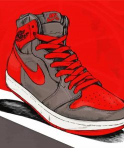 Red Black Air Jordan 1 Paint by number