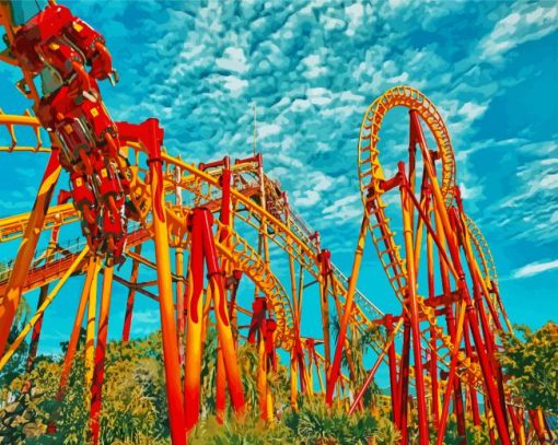 Roller Coasters paint by number