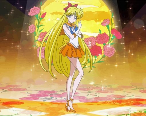 Sailor Venus With Roses paint by number