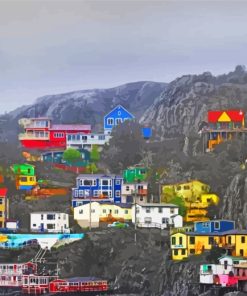 Saint Johns Mountains Houses paint by number