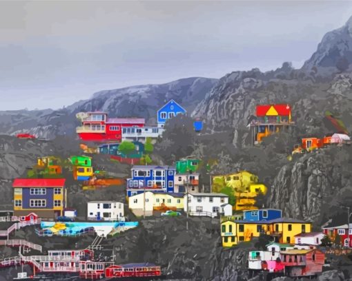 Saint Johns Mountains Houses paint by number