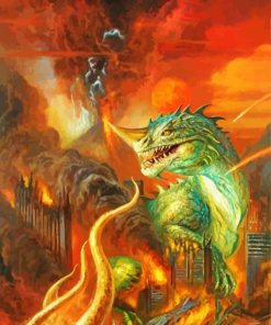 Scary Kaiju Monster paint by number