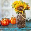 Sunflowers In Glass Jar paint by number