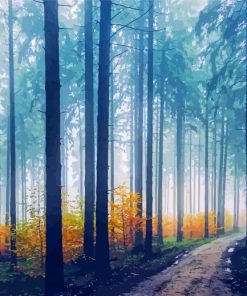 The Foggy Forest paint by number