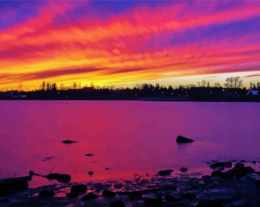 Thunder Bay Landscape At Sunset paint by number