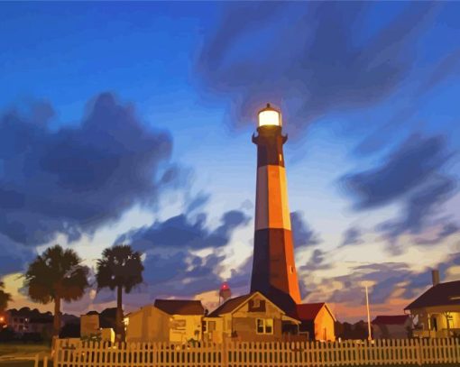 Tybee Island Light Station Paint by number