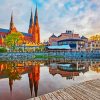 Uppsala Buildings Reflection paint by number