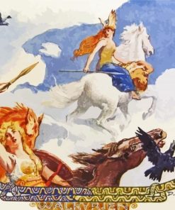 Valkyries Norse Mythology By Emil Doepler paint by number