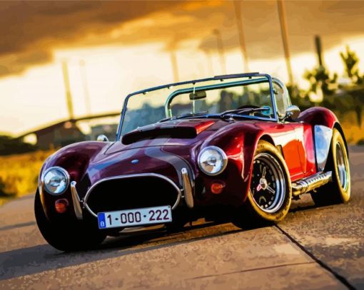 Vintage Ford Shelby Cobra Car paint by number