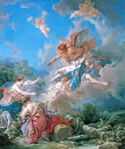 Vulcan Presenting Venus With Arms For Aeneas By Francois Boucher paint by number