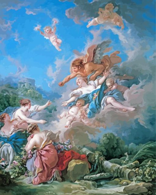 Vulcan Presenting Venus With Arms For Aeneas By Francois Boucher paint by number