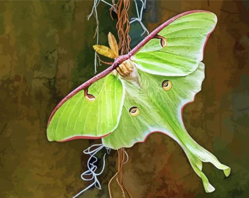 Aesthetic Luna Moth paint by number