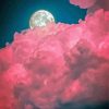 Aesthetic Pink Cloud And Moon paint by number