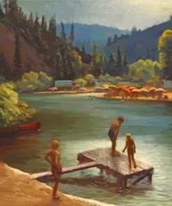 Aesthetic Summer At The Lake Art paint by number