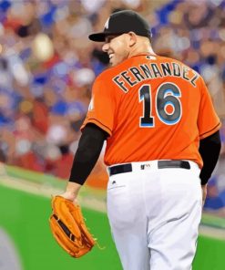 Baseball Player Jose Fernandez paint by number