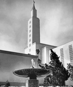 Black And White Los Angeles Temple paint by number