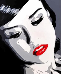 Black And White Pop Art Woman paint by number