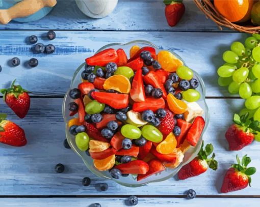 Bowl Of Fruits paint by number