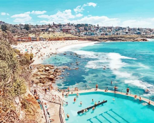 Bronte Beach Australia paint by number