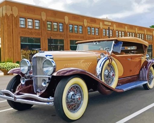 Brown Auburn Car paint by number