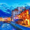 Chamonix Night Paint by number