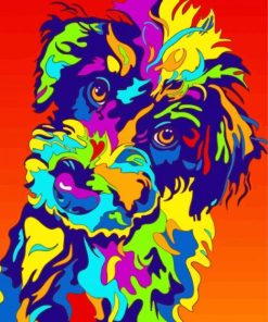 Colorful Schnoodle Dog paint by number