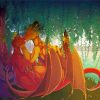 Dragons Lovers Under Willow Tree Art paint by number