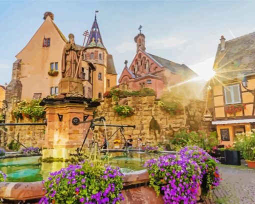 Eguisheim Buildings paint by number