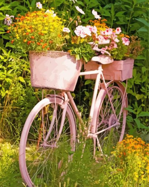 Garden And Bicycle paint by number