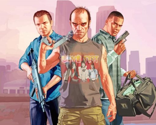 Grand Theft Auto Gang paint by number