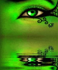 Green Lady Eye paint by number