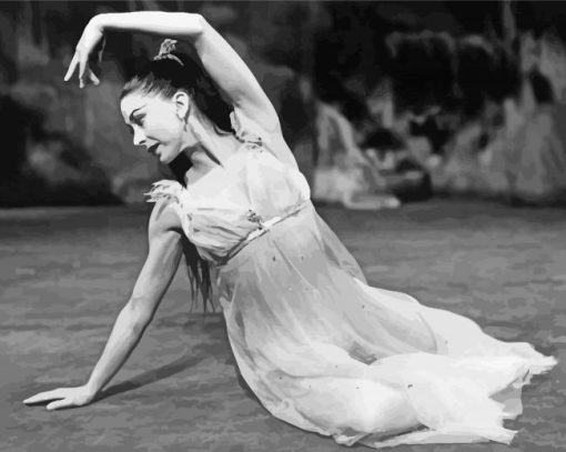 Monochrome Margot Fonteyn paint by number