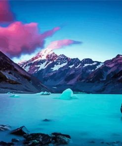 Mountains And Pink Cloud paint by number