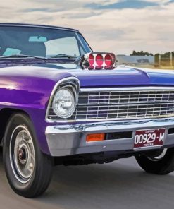 Purple Chevy Nova paint by number